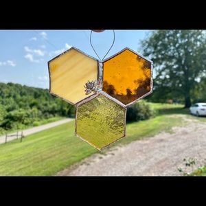 Handmade stained glass mini honeycomb